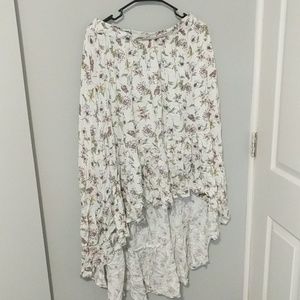 Medium high-low floral skirt